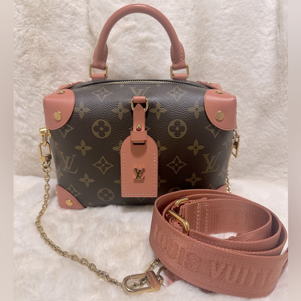 SOLD Louis Vuitton Petite Malle Souple Monogram Canvas in “Peche” Peach/pink 🩷